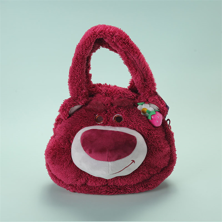 Genuine strawberry bear Q cute plush cross-body bag