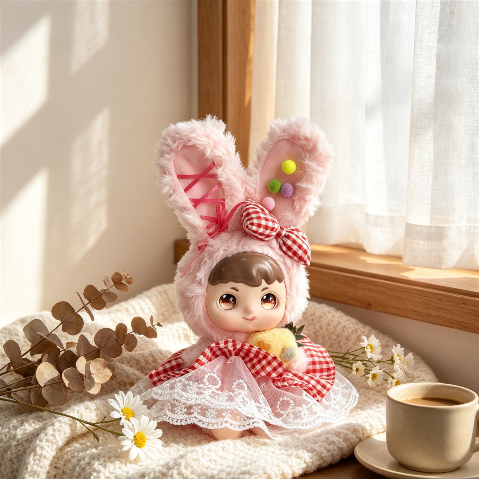 Summer Sweetie Vinyl Face Plush Bunny Pink – A17748 – 20cm | BeibaoToys